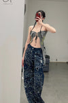 CONSTANÇA ENTRUDO laser cut floral print denim trousers SS23_TRO02